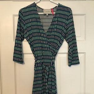 EUC Leota Faux Wrap Dress, Size M